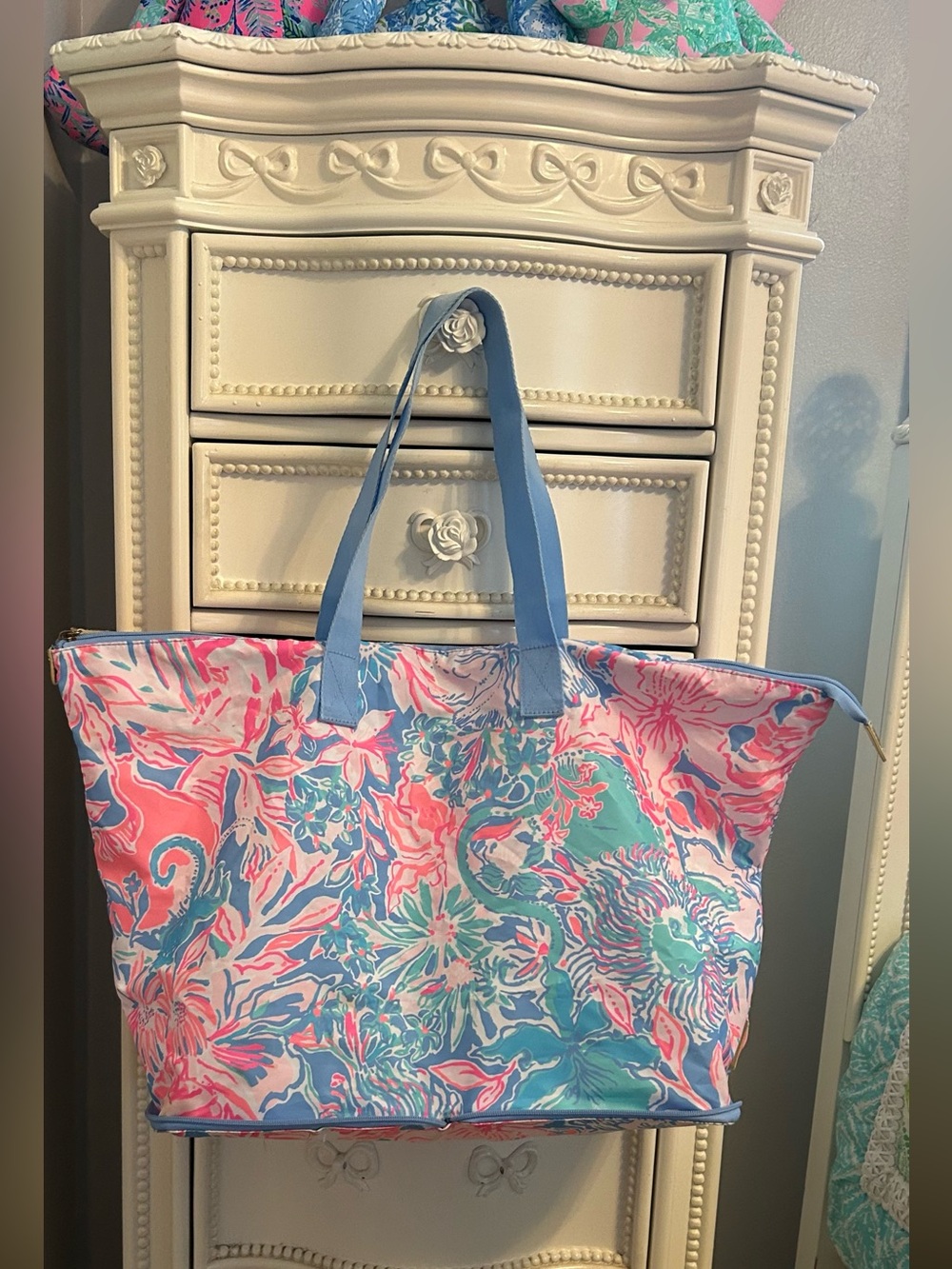 Lilly Pulitzer packable getaway tote